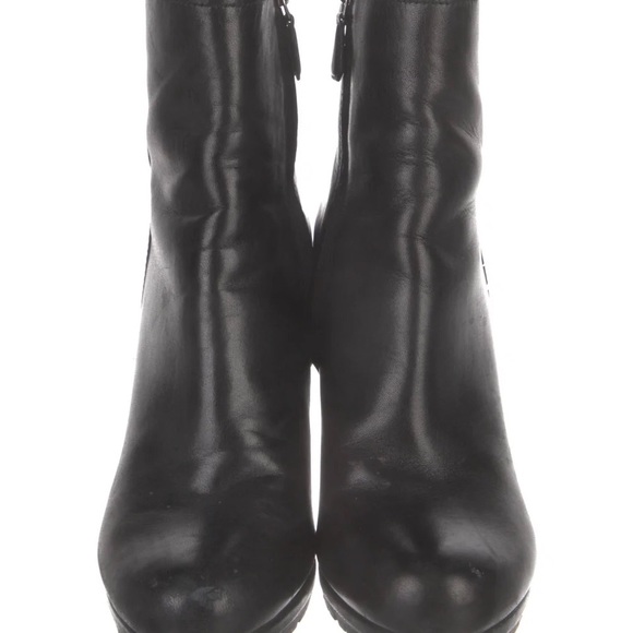 Prada Black Leather Platform Booties | Size 38, Size 9 - Picture 3 of 8